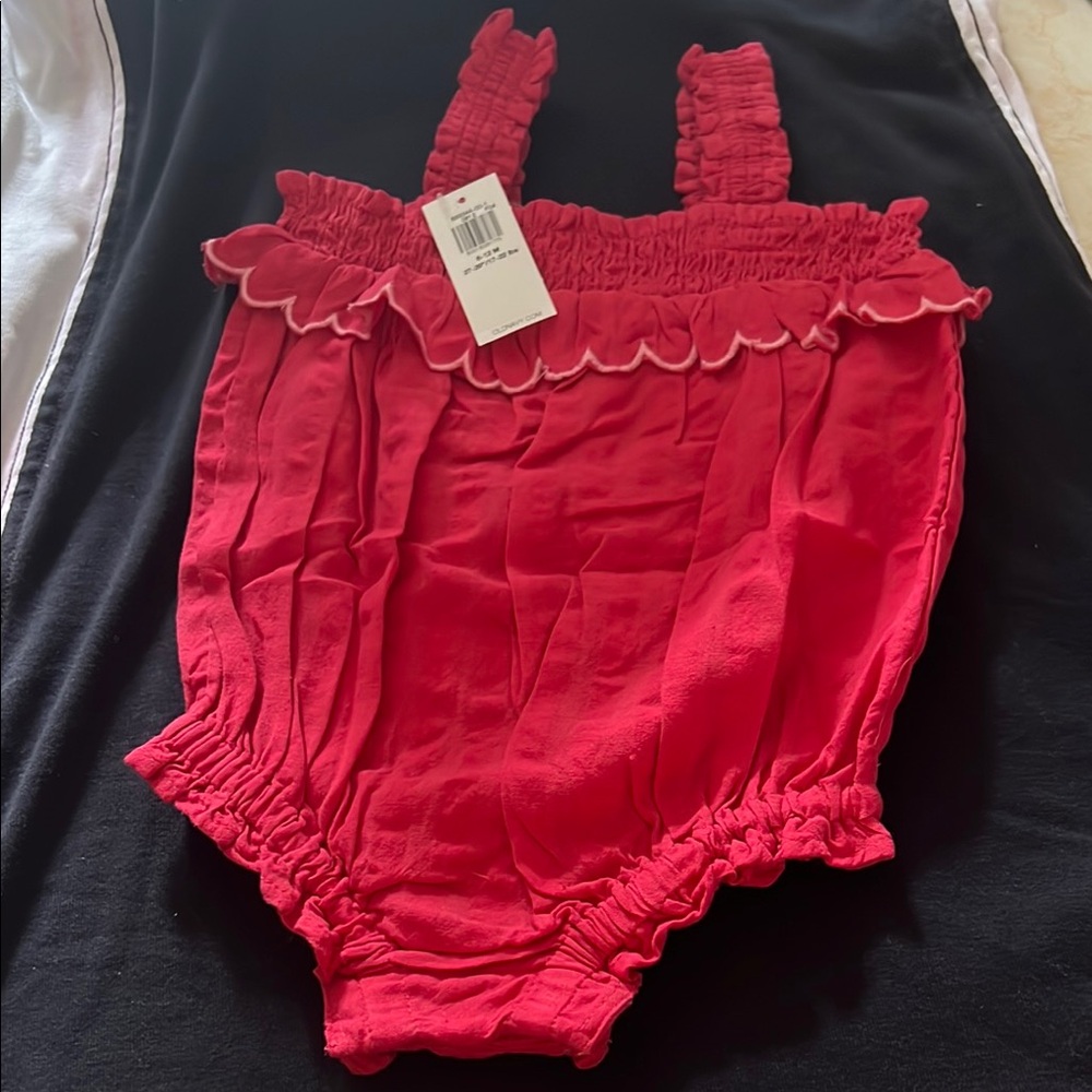 Old Navy Red Ruffled Kids Bodysuit